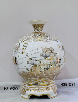 Bình tài lộc Bát Tràng vẽ vàng